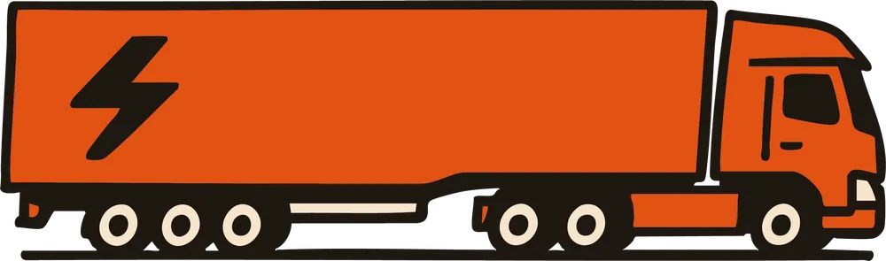 Articulated HGV with lightning bolt livery